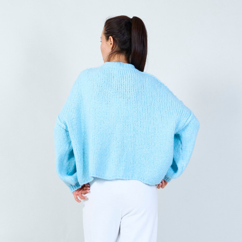 Romantic blue button cardigan