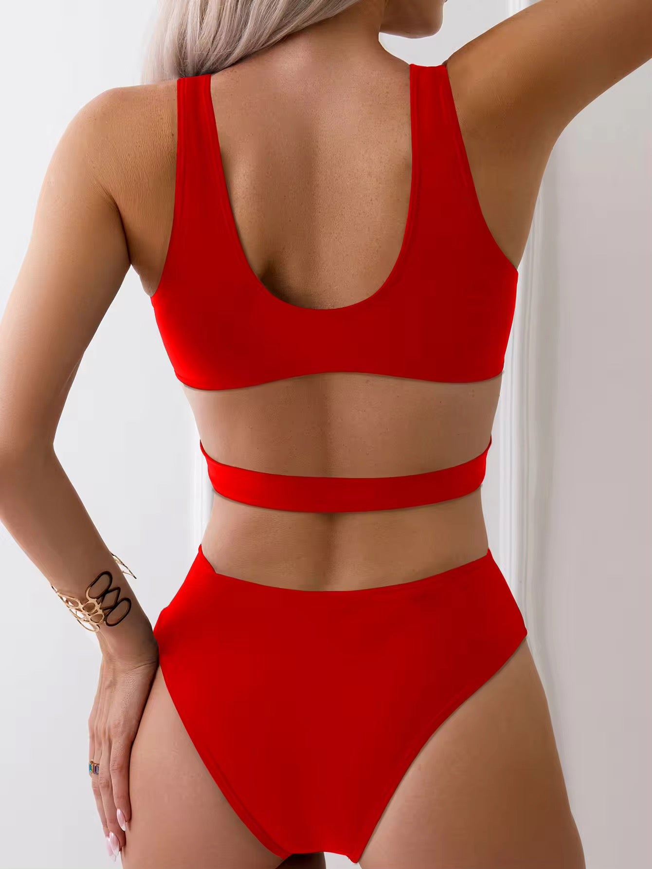 Red beach babe swimsuit