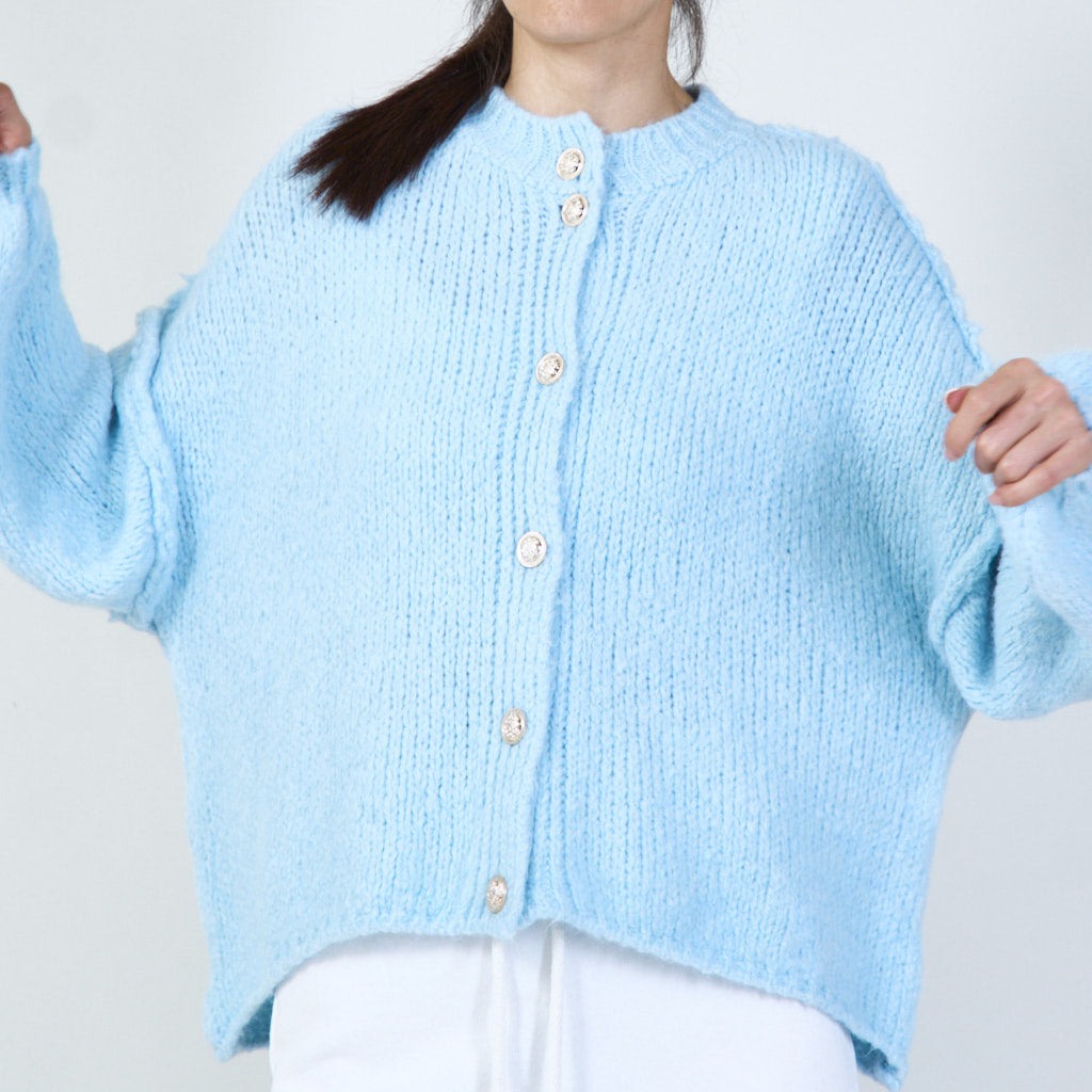 Romantic blue button cardigan